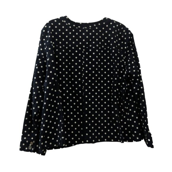 Chaps Blazer Jacket Womens Plus 3X Navy & White Polka Dot Button Front Pockets - Picture 2 of 6
